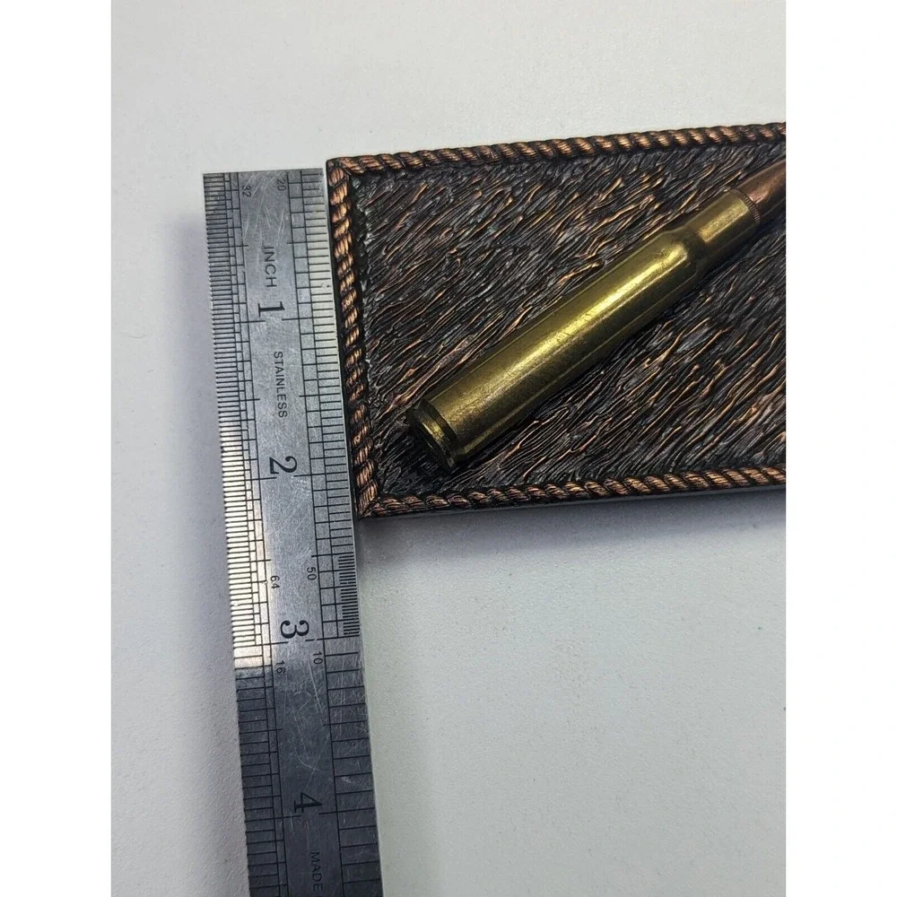 Vintage 1980 Bergamot Brass Works Bullet Belt Buckle Win-Ryan Marketing Bronze